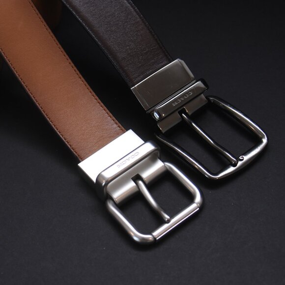 Lot of 2 COACH Reversible Belts Men's Black Brown Navy Tan 33.5"-37" - Picture 4 of 14